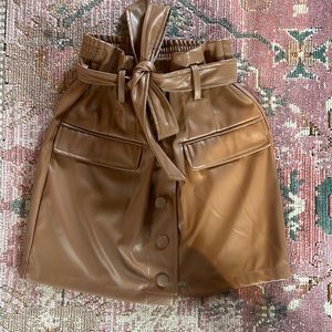 Leather brown skirt
